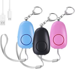 Personal Security Alarm 130dB USB Rechargeable With Dual LED Flashlight