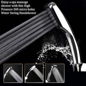 Handheld Pressurized Water Saving Shower Head With 300 Micro Holes Boost