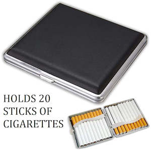 Slim Fashionable Cigarette PU Leather Metal Case For 20 Cigarettes