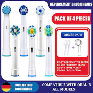 For Braun Oral B Electric Toothbrush 4 Pieces Compatible Replacement Brush Heads