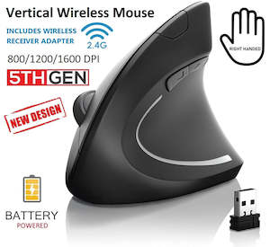 Office Supplies: Wireless Ergonomic Vertical Mouse For PC Computer Laptop Notebook