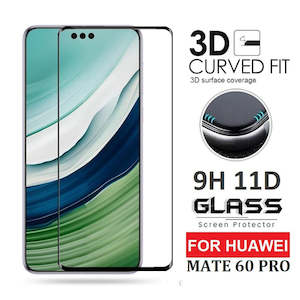 For Huawei Mate 60 Pro Premium Full Coverage Clear Curved Tempered Glass Screen Protector