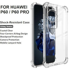 Handphone Accessories: For Huawei P60 / P60 Pro Premium Soft Silicone TPU Clear Shockproof Back Cover With Lens Protection