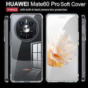 Handphone Accessories: For Huawei Mate 60 Pro Premium Soft Silicone TPU Clear Shockproof Back Cover With Built In Lens Protection