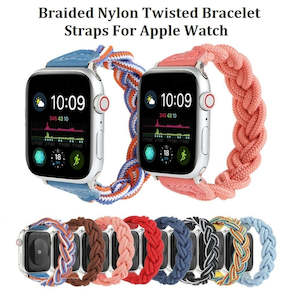 For Apple Watch Comfortable Nylon Woven Braided Twisted Bracelet Solo Loop Straps