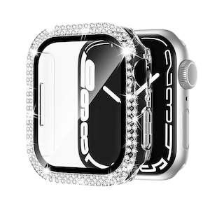 For Apple Watch Bling Bling Shiny Crystals Full Protection Clear Hard Cover With…