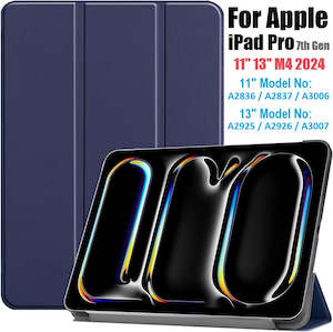 For Apple iPad Pro 7th Gen M4 (2024) PU Leather Smart Full Protective Hard Cover Flip Case