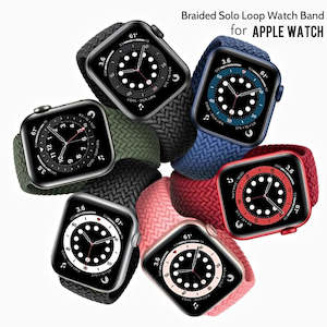 For Apple Watch Comfortable Braided Nylon Fabric Solo Loop Straps Bands