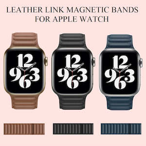 For Apple Watch Premium Quality Leather Magnetic Link Straps Bands