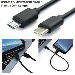 Charging Adapters Cables: USB-C To Micro-USB Fast Charging & Data Sync Cable 0.8M