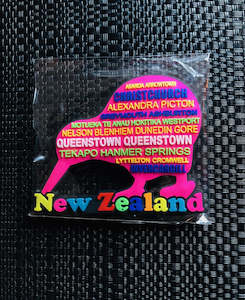 New Zealand Pink Kiwi South Island Places Of Interest - NZ Fridge Magnet Souvenir