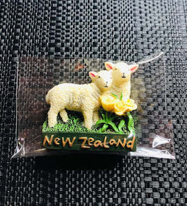 New Zealand Sheep With Flowers - NZ Fridge Magnet Souvenir