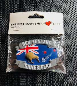 New Zealand Silver Fern Kiwi UK Flag - NZ Fridge Magnet Souvenir