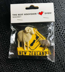 New Zealand Bighorn Sheep Kiwi Yellow - NZ Fridge Magnet Souvenir