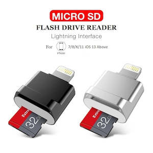 For Apple iPhone OTG Lightning To Micro SD Card Flash Drive Reader Adapter