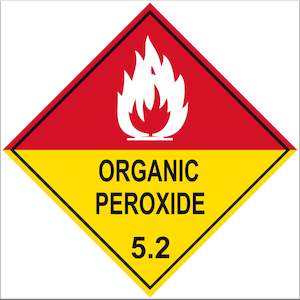 Dangerous Goods Self Adhesive Labels: Organic Peroxide 5.2 Labels - 10 Pack