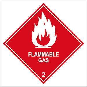 Flammable Gas Class 2 Labels - 10 Pack