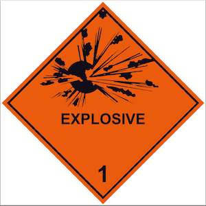 Dangerous Goods Self Adhesive Labels: Explosive 1 Labels - 10 Pack