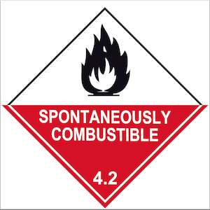 Dangerous Goods Self Adhesive Labels: Spontaneously Combustible 4.2 Labels - 10 Pack