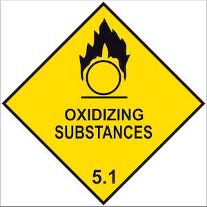 Dangerous Goods Self Adhesive Labels: Oxidizing Substances 5.1 Labels - 10 Pack