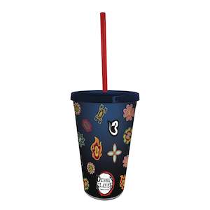 DEMON SLAYER PILLARS PLASTIC TUMBLER & STRAW SET