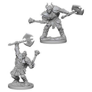 PATHFINDER BATTLES DEEP CUTS UNPAINTED MINI: HALF ORC BARBARIAN (MALE)