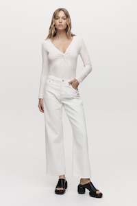 Denim: WIDE LEG JEAN - IVORY