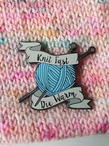 Yarn: Knit Fast - Enamel Pin