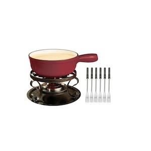 Swissmar Lugano9pc CastIron Fondue Chery