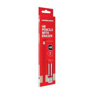 Warwick Pencil HB with Erasers 6 Pack