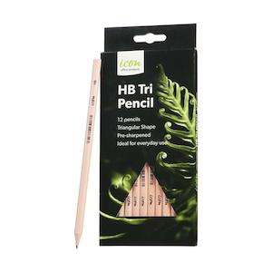 Pencils: Icon HB Pencil Triangular Natural, Pack of 12