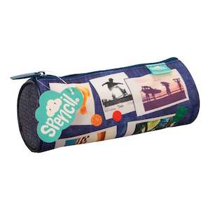 Spencil Sports Collage Barrel Pencil Case 200 X 80mm