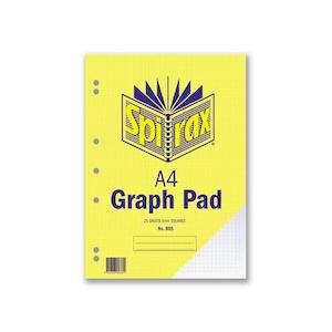 Spirax 805 graph pad 5mm a4 25 leaf