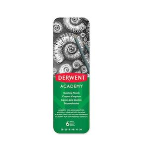 Drawing Instruments: Derwent Academy Sketching Pencil Tin 6