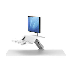 Desks: Fellowes Lotus RT Single Monitor Sit Stand Workstation White