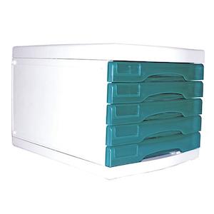 Desk Organisers: Metro 3475 Desktop Filing Drawers A4 5D Blueberry 234754