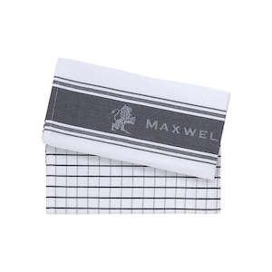 Cloths Wipes: Maxwell & Williams Epicurious Tea Towel 50x70cm Set of 2 Grey GX0433