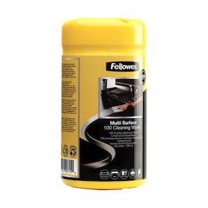 Fellowes Surface Cleaning 100 Wipe Tub