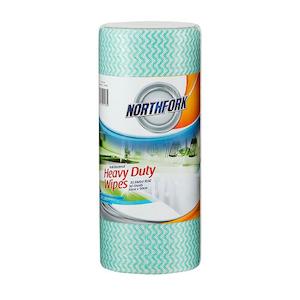 Northfork heavy duty antibacterial perforated wipe 45m 90 sheets