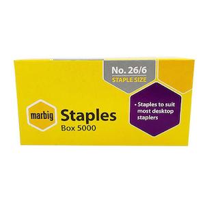 Marbig staples 26/6mm bx5000