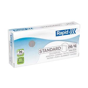 Rapid staples 26/6mm bx5000