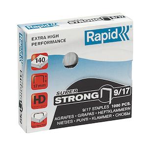 Staplers Tackers: Rapid staples 9/17mm bx1000 s/strong