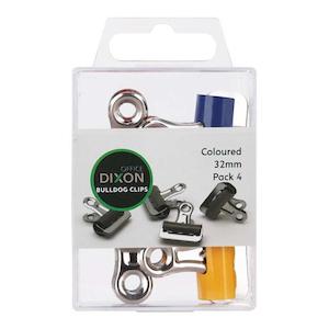 Dixon Bulldog Clips 32mm Coloured 4 Pack