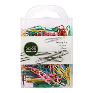 Binders Clips Pins: Dixon Paper Clips 28mm Tri Coloured Pack 200