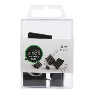 Binders Clips Pins: Dixon Foldback Clips 25mm Pack 5