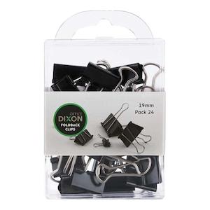 Binders Clips Pins: Dixon Foldback Clips 19mm Pack 24