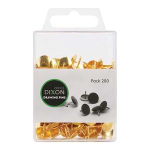 Binders Clips Pins: Dixon Drawing Pins Brass No.3 Pack 200