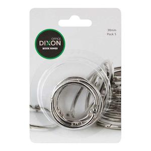 Binders Clips Pins: Dixon Book Rings 38mm 5 Pack