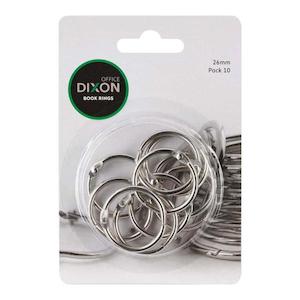 Binders Clips Pins: Dixon Book Rings 26mm 10 Pack