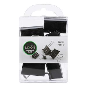 Binders Clips Pins: Dixon Foldback Clips 32mm Pack 6